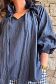 Larc Poet Blouse Navy
